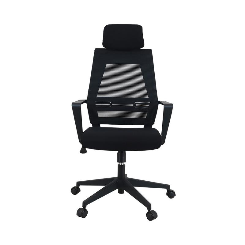 Swivel Ergo Smooth Mesh Seat Office Chair Black Nylon Castor